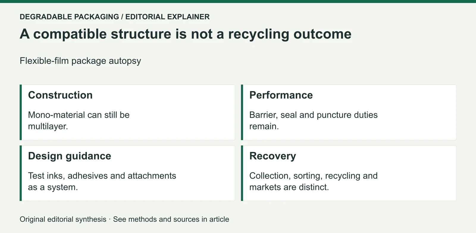Editorial decision map for How Mono-Material Flexible Packaging Challenges Multilayer Laminates—and Where It Still Fails