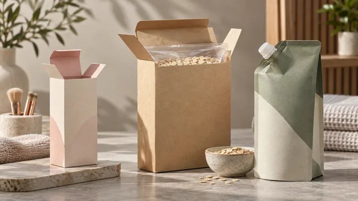 AI-generated editorial illustration of generic packaging structures relevant to article 65.