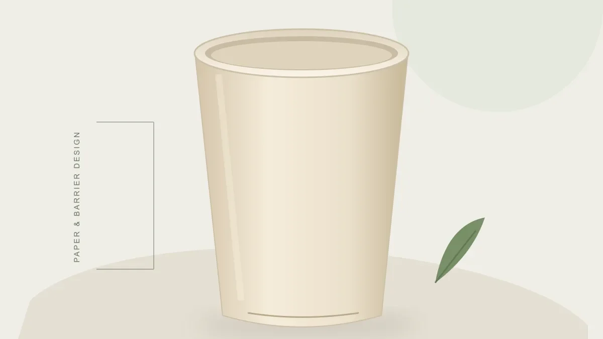 Conceptual paper cup illustration; not an exact product photograph